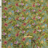 Sustainable Viscose Woven Print - Green Trees, Leaves and Flowers - Mood Exclusive Organic Orchids