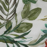 Sustainable Viscose Woven Print - White, Green and Red Troplical Leaves and Flowers - Mood Exclusive Subtropic Vegetation