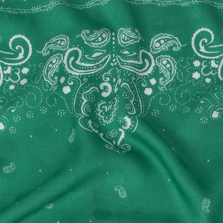 Polka Dotted Viscose Jacquard Panel - Green Floral Bandana - Mood Exclusive Dauntless Disguise