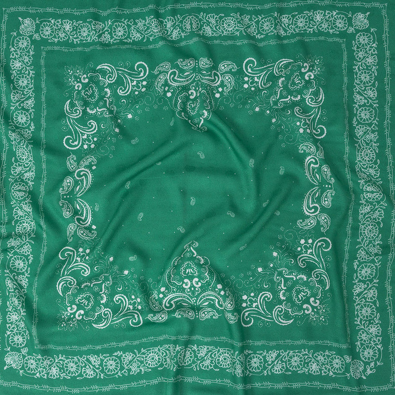 Polka Dotted Viscose Jacquard Panel - Green Floral Bandana - Mood Exclusive Dauntless Disguise