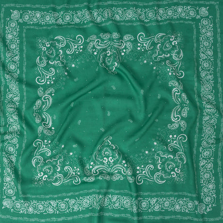 Polka Dotted Viscose Jacquard Panel - Green Floral Bandana - Mood Exclusive Dauntless Disguise