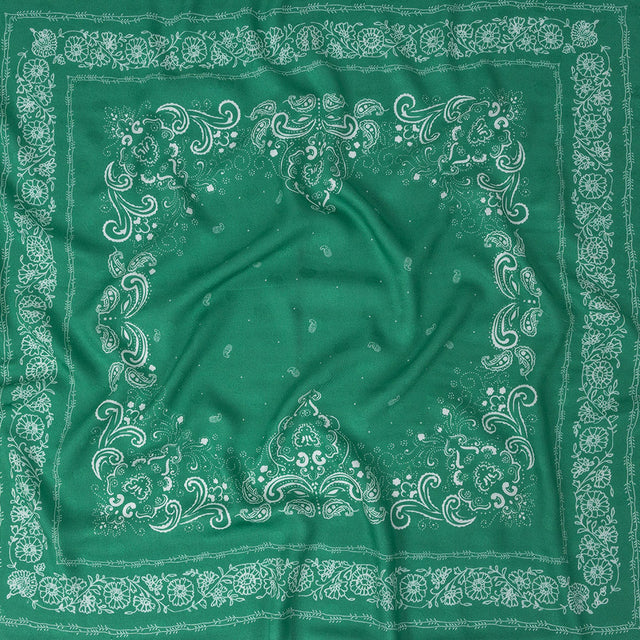 Polka Dotted Viscose Jacquard Panel - Green Floral Bandana - Mood Exclusive Dauntless Disguise