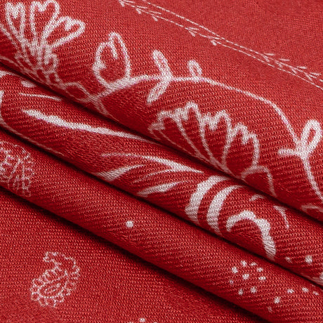Polka Dotted Viscose Jacquard Panel - Hot Coral Floral Bandana - Mood Exclusive Dauntless Disguise