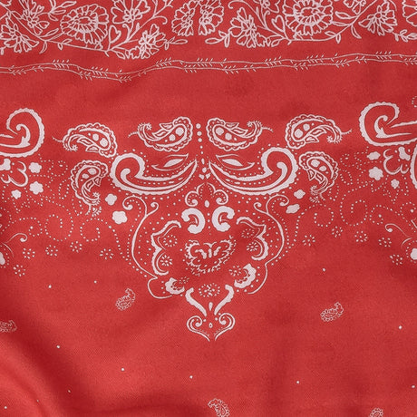 Polka Dotted Viscose Jacquard Panel - Hot Coral Floral Bandana - Mood Exclusive Dauntless Disguise