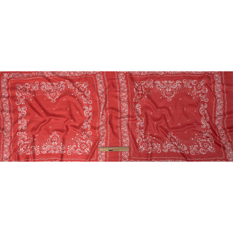 Polka Dotted Viscose Jacquard Panel - Hot Coral Floral Bandana - Mood Exclusive Dauntless Disguise