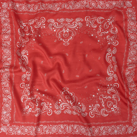 Polka Dotted Viscose Jacquard Panel - Hot Coral Floral Bandana - Mood Exclusive Dauntless Disguise