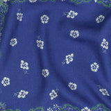 Polka Dotted Viscose Jacquard Panel - Blue Jacobean Floral Medallion - Mood Exclusive Inverted Perceptions