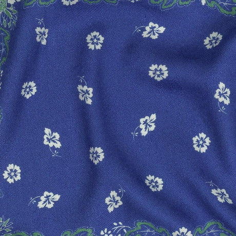 Polka Dotted Viscose Jacquard Panel - Blue Jacobean Floral Medallion - Mood Exclusive Inverted Perceptions