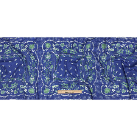 Polka Dotted Viscose Jacquard Panel - Blue Jacobean Floral Medallion - Mood Exclusive Inverted Perceptions