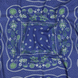 Polka Dotted Viscose Jacquard Panel - Blue Jacobean Floral Medallion - Mood Exclusive Inverted Perceptions