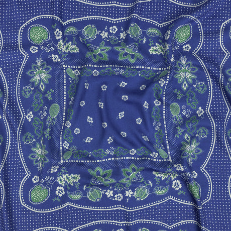 Polka Dotted Viscose Jacquard Panel - Blue Jacobean Floral Medallion - Mood Exclusive Inverted Perceptions