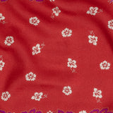 Polka Dotted Viscose Jacquard Panel - Hot Coral Jacobean Floral Medallion - Mood Exclusive Inverted Perceptions