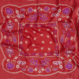 Polka Dotted Viscose Jacquard Panel - Hot Coral Jacobean Floral Medallion - Mood Exclusive Inverted Perceptions