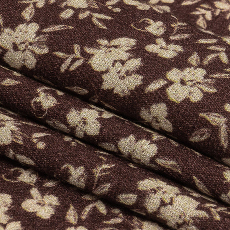 Gauzy Viscose Crepe Print - Brown Floral - Mood Exclusive Flowering Heirloom