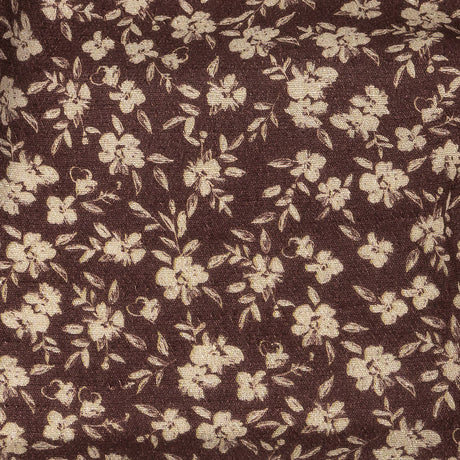 Gauzy Viscose Crepe Print - Brown Floral - Mood Exclusive Flowering Heirloom
