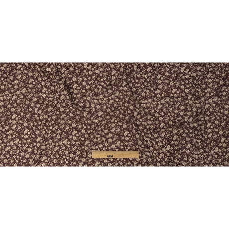 Gauzy Viscose Crepe Print - Brown Floral - Mood Exclusive Flowering Heirloom