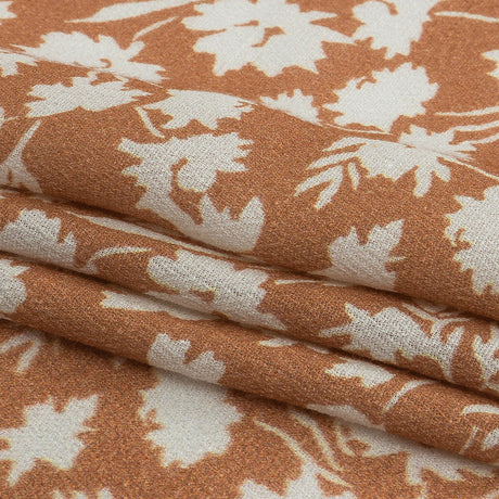 Gauzy Viscose Crepe Print - Dusty Orange and White Floral - Mood Exclusive Botanical Imprints