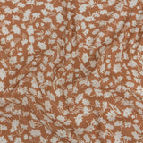 Gauzy Viscose Crepe Print - Dusty Orange and White Floral - Mood Exclusive Botanical Imprints