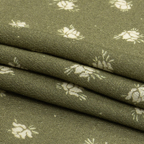 Gauzy Viscose Crepe Print - Pea Green Ditsy Floral - Mood Exclusive Rose Relic