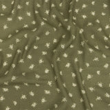 Gauzy Viscose Crepe Print - Pea Green Ditsy Floral - Mood Exclusive Rose Relic