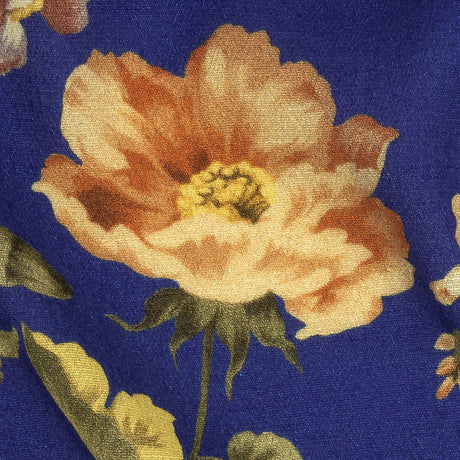 Gauzy Viscose Crepe Print - Cobalt, Pink and Yellow Floral - Mood Exclusive Flores de la Toscana