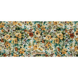 Gauzy Viscose Crepe Print - Yellow, Teal and White Floral - Mood Exclusive Jardin des Fleurs