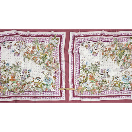 Viscose Twill Panel - Pink and Green Floral - Mood Exclusive The Secret Garden