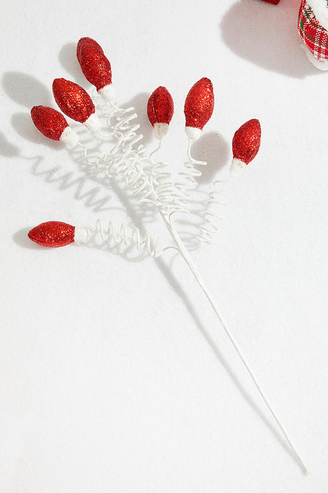 20.5” Red Glitter Christmas Light Bulbs Spray
