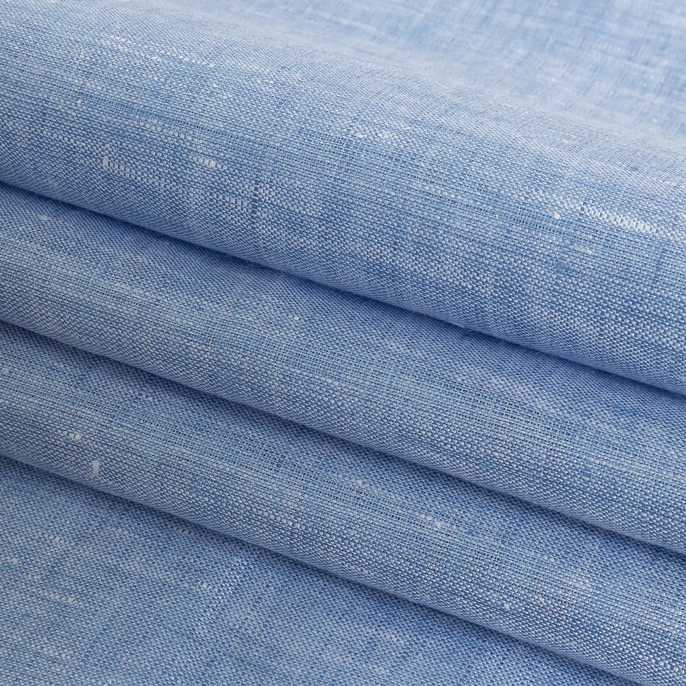 Lightweight Linen Chambray - Heathered Blue Heron - Minerva Collection