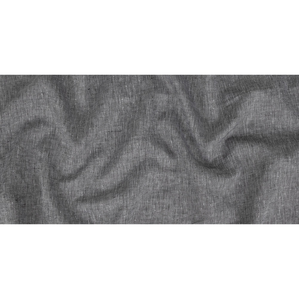 Lightweight Linen Chambray - Heathered Black - Minerva Collection