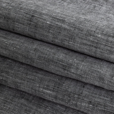 Lightweight Linen Chambray - Heathered Black - Minerva Collection