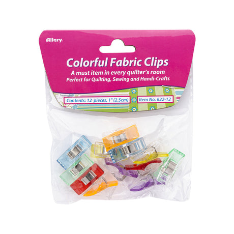 Allary Fabric Clips - Multicolored - 12 Count