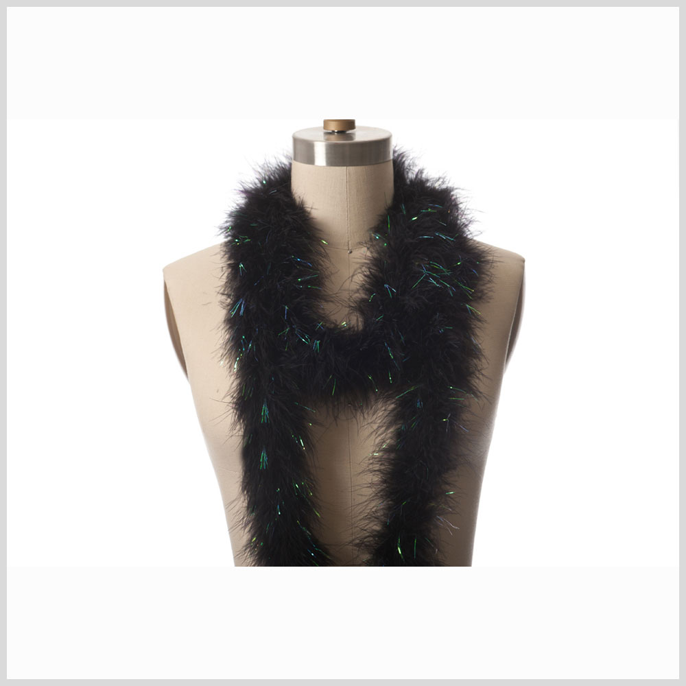 Black Rainbow Marabou Turkey Feather Boa