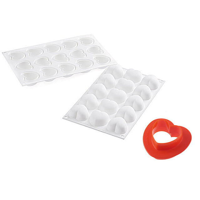 Silikomart "Cupido30" Silicone Heart Mold, 1.01 oz. (30ml)