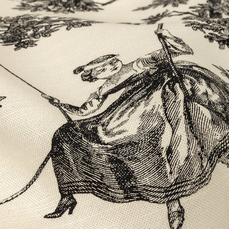 Victoria Noir Toile Printed Cotton Canvas