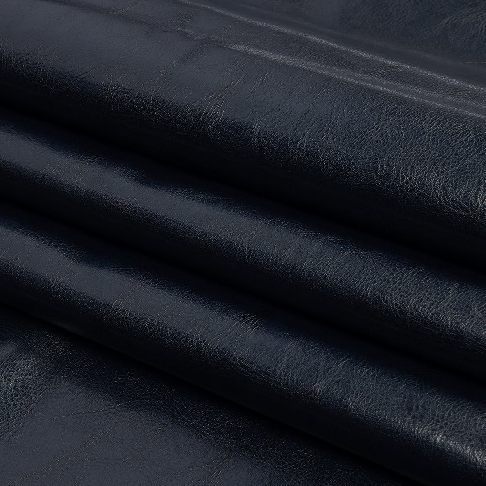 Navy Textured Faux Leather