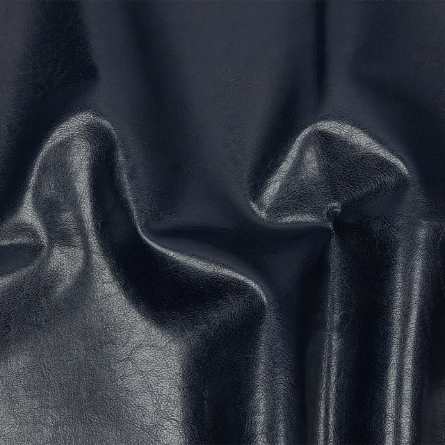 Navy Textured Faux Leather