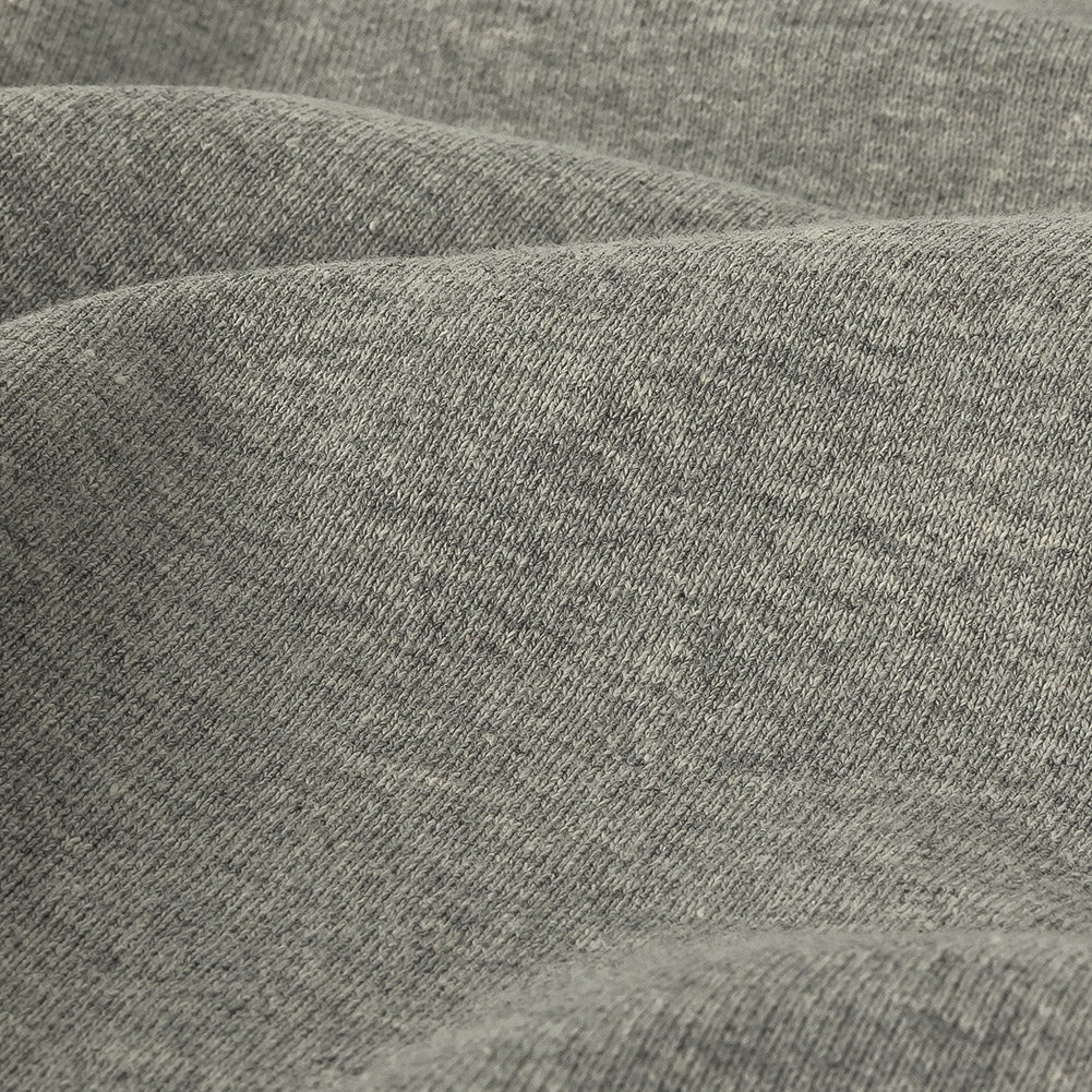 Cotton French Terry Knit - Heathered Gray and Lily White - Elida Collection
