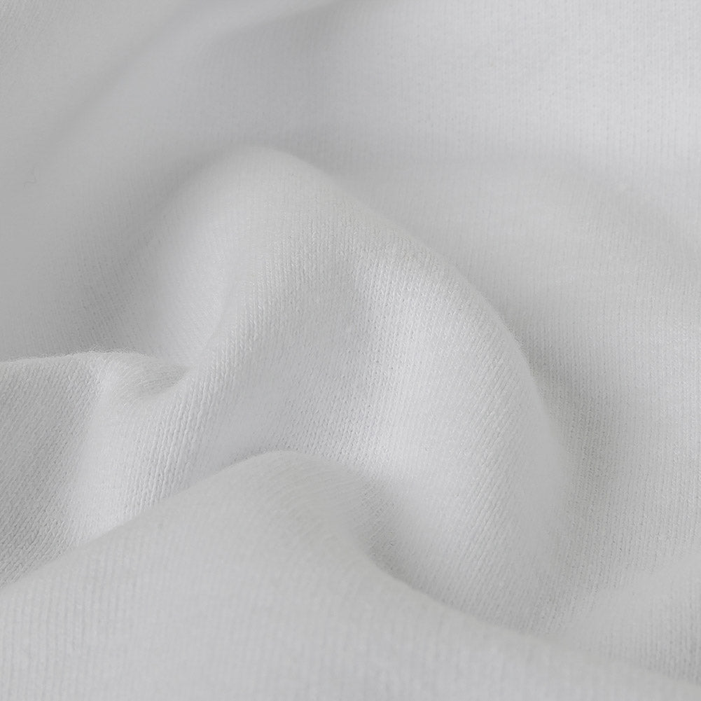 Cotton Fleece Backed Jersey - White - Leida Collection