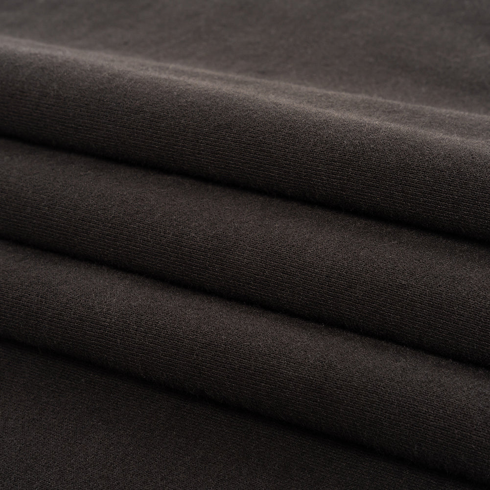 Cotton Fleece Backed Jersey - Black - Leida Collection