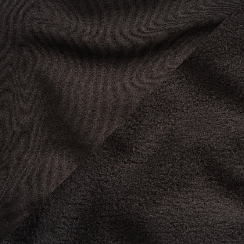 Cotton Fleece Backed Jersey - Black - Leida Collection