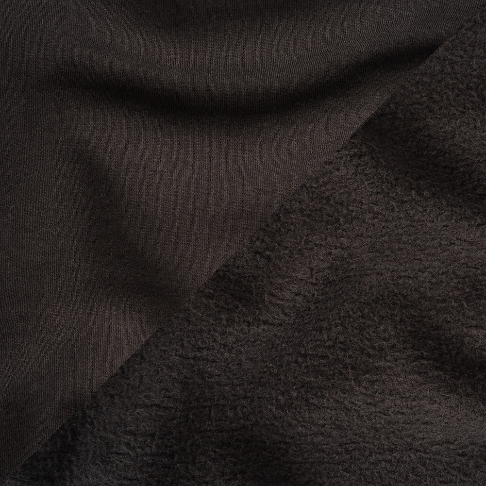 Cotton Fleece Backed Jersey - Black - Leida Collection