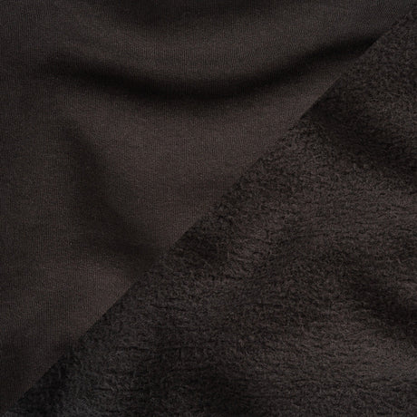 Cotton Fleece Backed Jersey - Black - Leida Collection
