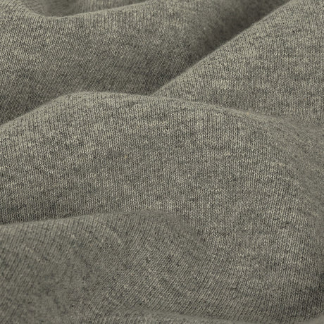 Cotton Fleece Backed Jersey - Heathered Gray and Ivory - Leida Collection