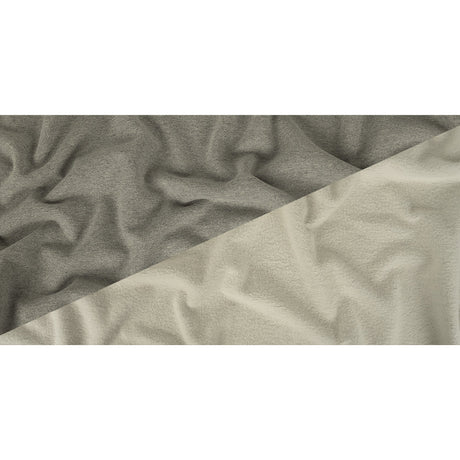 Cotton Fleece Backed Jersey - Heathered Gray and Ivory - Leida Collection