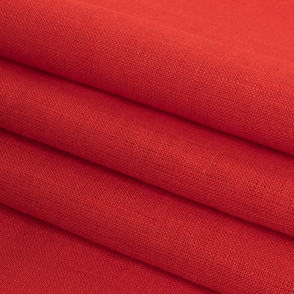 Medium Weight Linen Woven - Red - Grasmere Collection