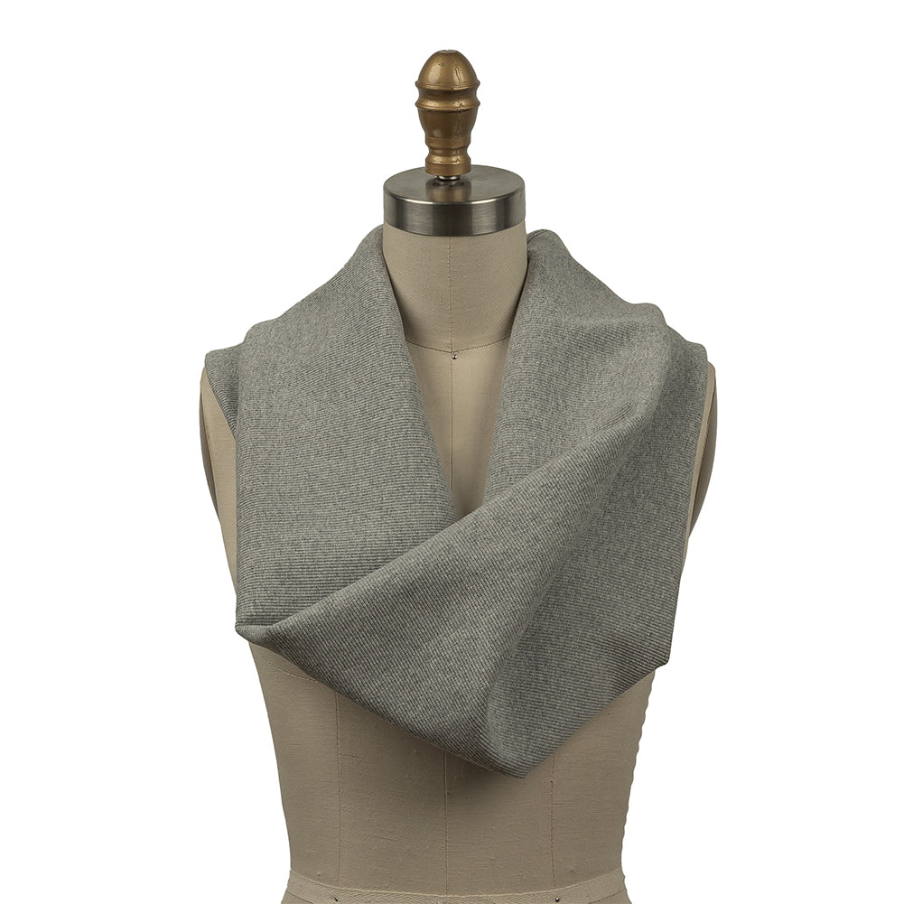 Cotton Tubular 2x2 Rib Knit - Heathered Gray - Adile Collection