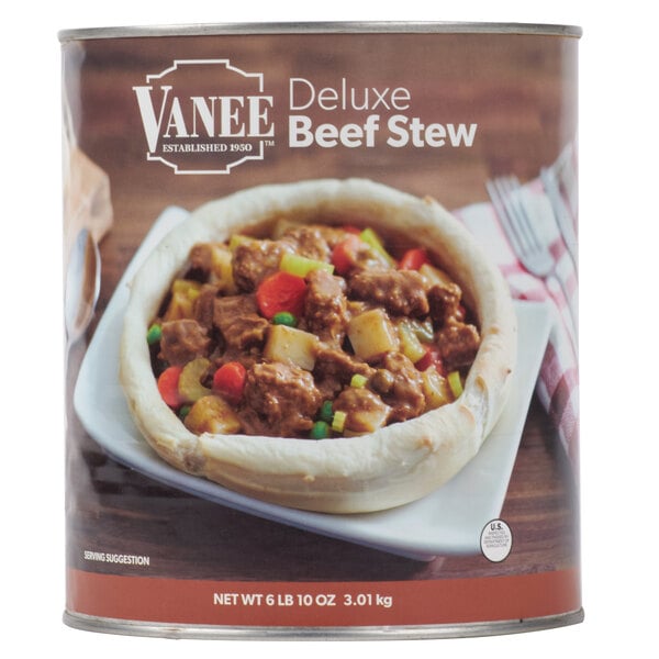 Vanee #10 Can Deluxe Beef Stew - 6/Case