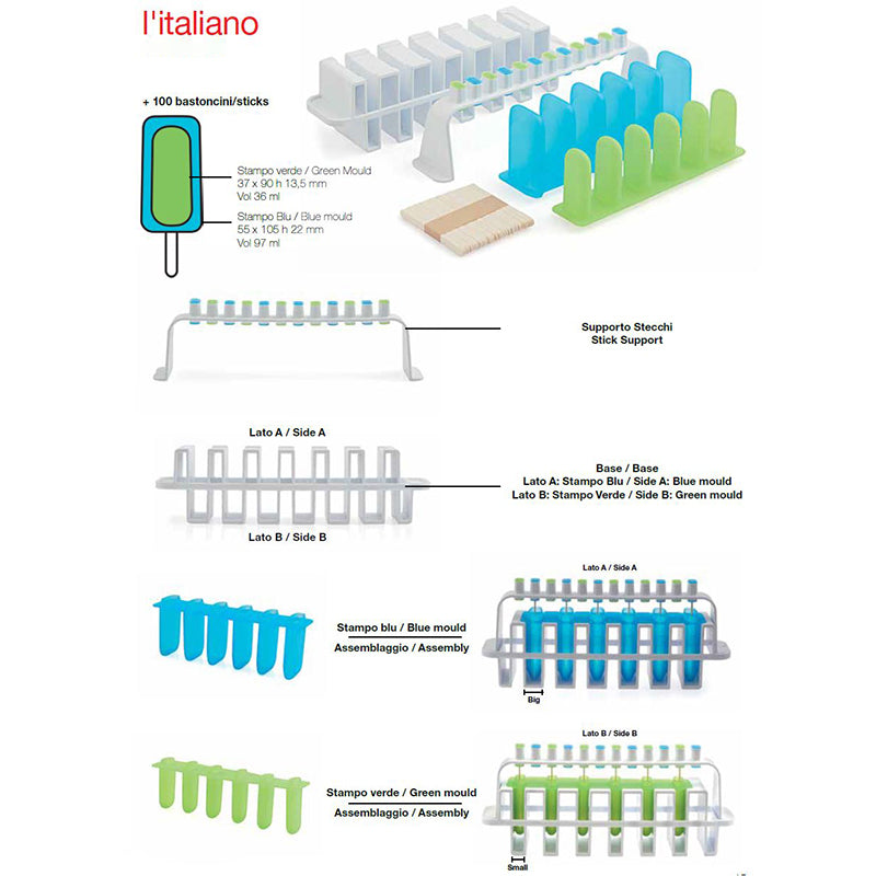 Silikomart "L'italiano" Kit for Ice Pop Molds