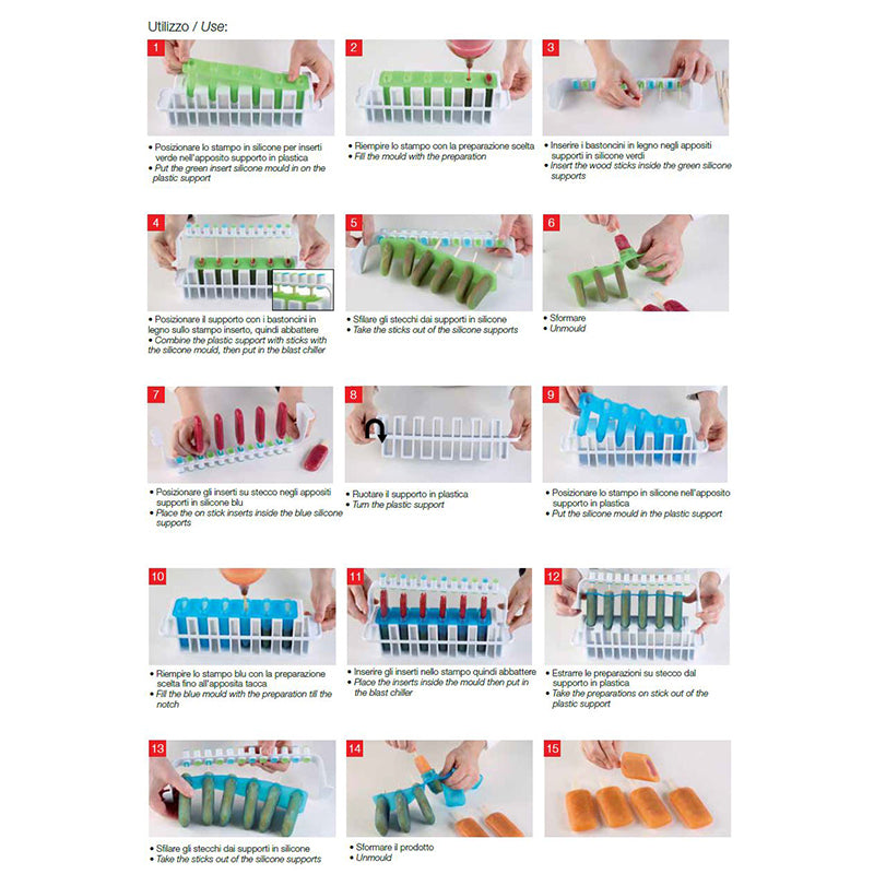 Silikomart "L'italiano" Kit for Ice Pop Molds
